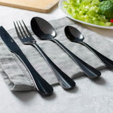 Faqueiro 24 Peças de Aço Inox Positano Preto Ônix - Ela Decora